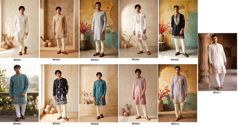 Outluk Wedding Vol 59 Silk Mens Kurta With Pajama 